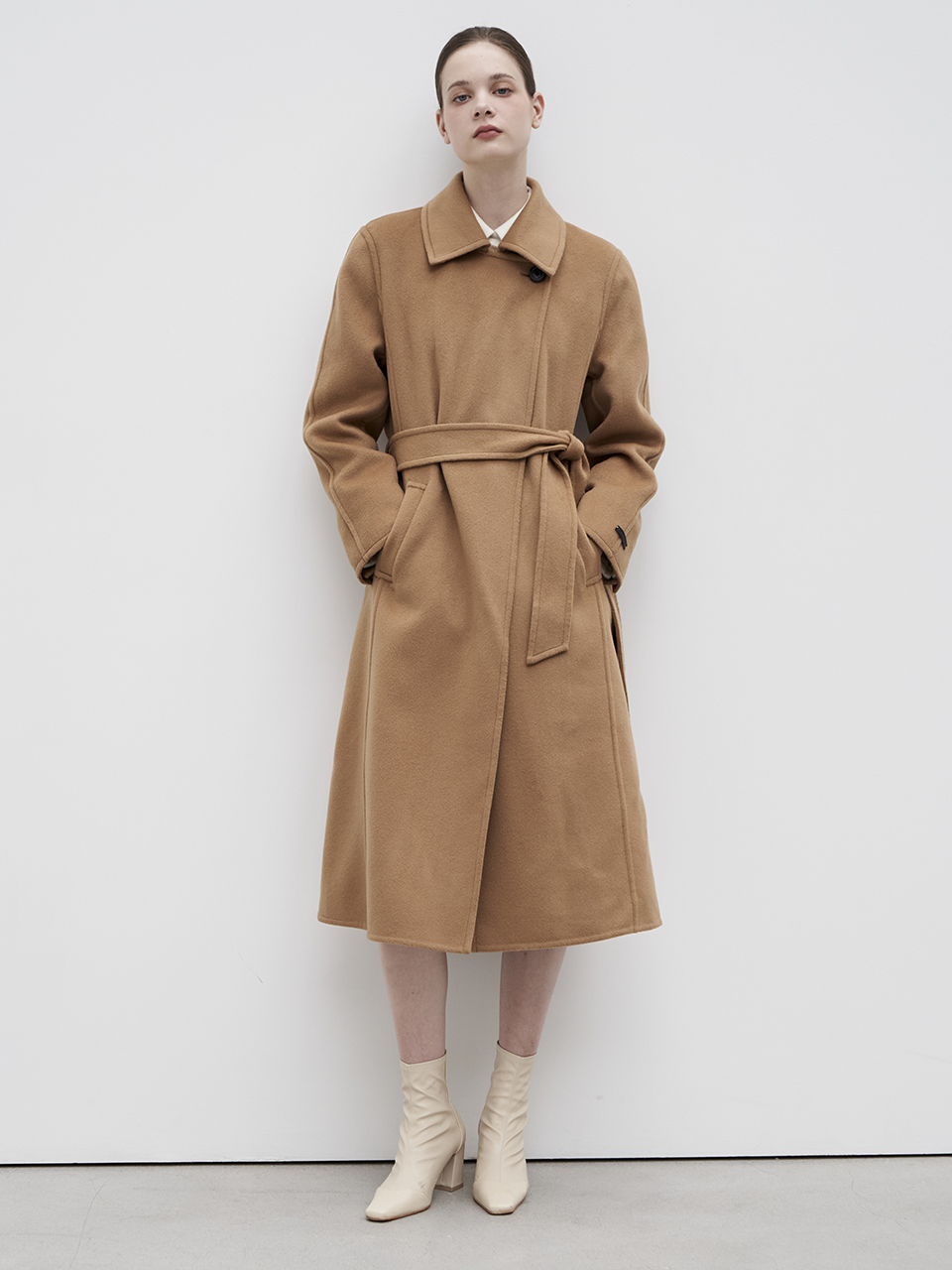 [쥴리앤칼라] 23FW 칼라3 컬렉터  프리미엄 퀸 캐시미어 코트  카멜 이미지 2