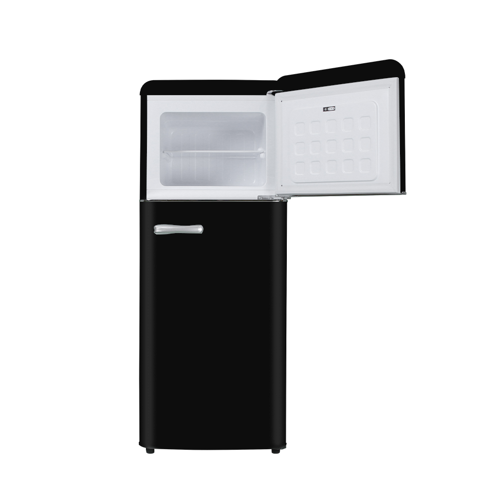 쿠잉 레트로 소형냉장고 REF-D121 블랙 미니 원룸 사무실 신혼 슬림