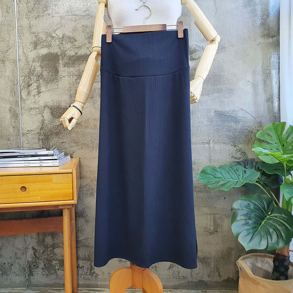 만삭까지 편안한 임산부 A라인 롱 스커트 복대형 데일리룩 봄 가을 - 상세 이미지 3