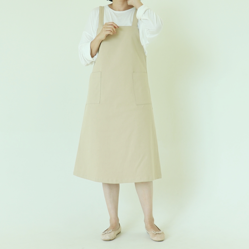 자체제작 빅사이즈 멜빵 롱 원피스 XL,3XL 빅포켓 뷔스티에 레이어드 스판 케주얼원피스