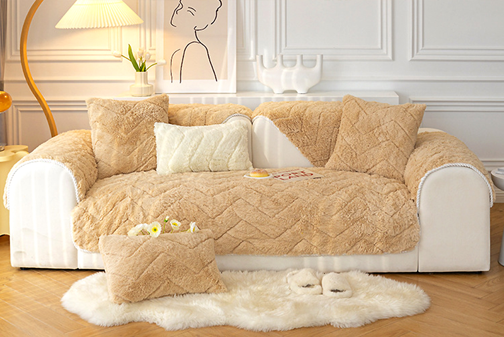 겨울 인조털 밍크 쇼파패드 2 3인용 제작 극세사 돌 소파토퍼 매트 깔개 화이트 70X150