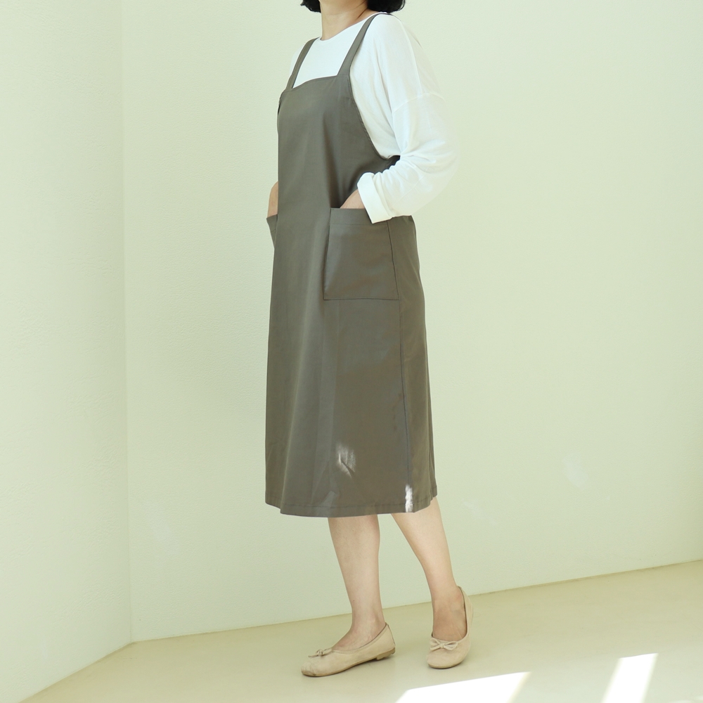 자체제작 빅사이즈 멜빵 롱 원피스 XL,3XL 빅포켓 뷔스티에 레이어드 스판 케주얼원피스