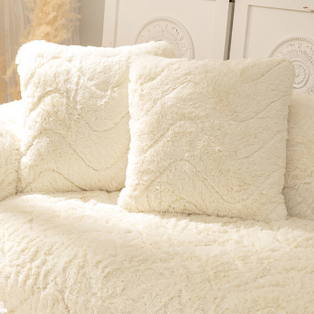 겨울 인조털 밍크 쇼파패드 2 3인용 제작 극세사 돌 소파토퍼 매트 깔개 화이트 70X150