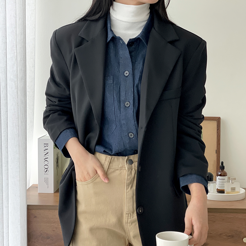 간절기 여성청남방 데님 오버핏셔츠 청남방코디 - 상세 이미지 3