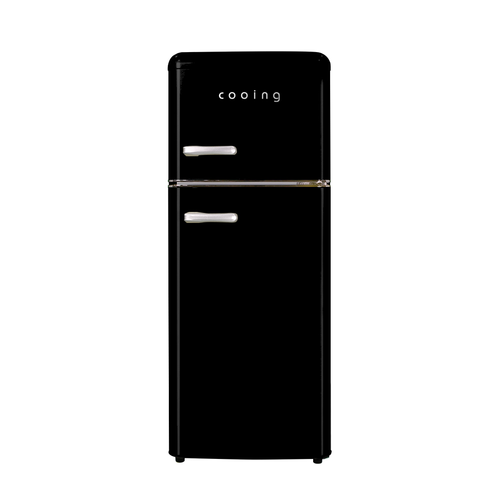 쿠잉 레트로 소형냉장고 REF-D121 블랙 미니 원룸 사무실 신혼 슬림