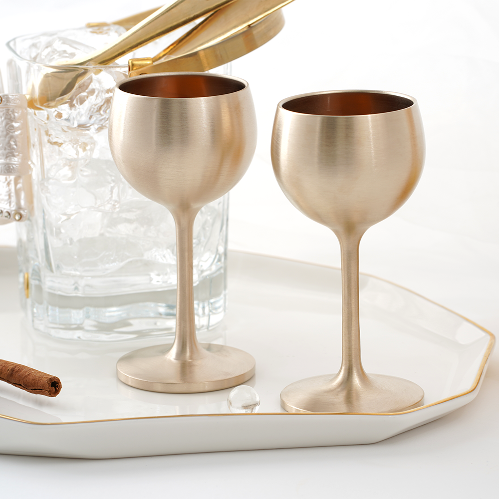 거창유기 방짜 유기 감성 캠핑 양주잔 와인잔 술잔 소주 소리 잔 2P 세트