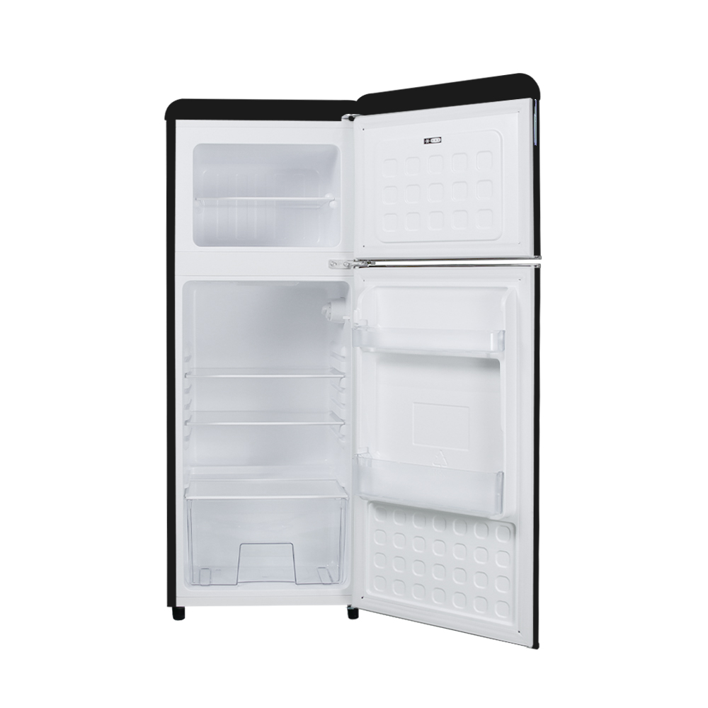 쿠잉 레트로 소형냉장고 REF-D121 블랙 미니 원룸 사무실 신혼 슬림