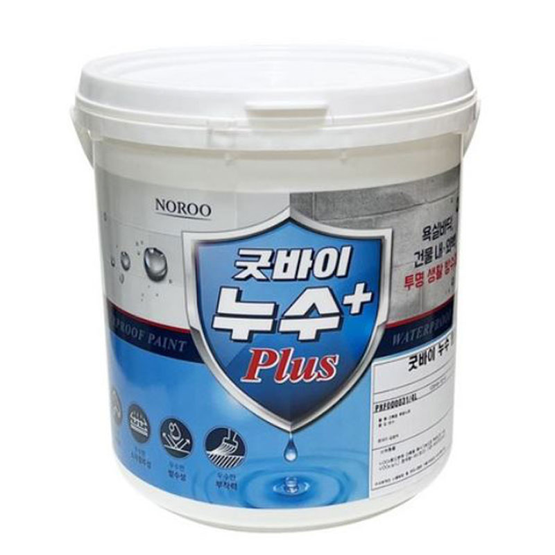 노루페인트 굿바이 누수 플러스 18L 투명 화장실 베란다 욕실 타일 페인트 셀프 방수제 - 상품 이미지