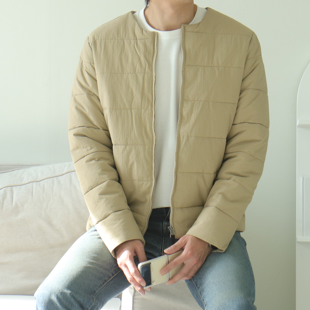남자경량패딩 유넥 이너 깔깔이 점퍼 웰론 패딩