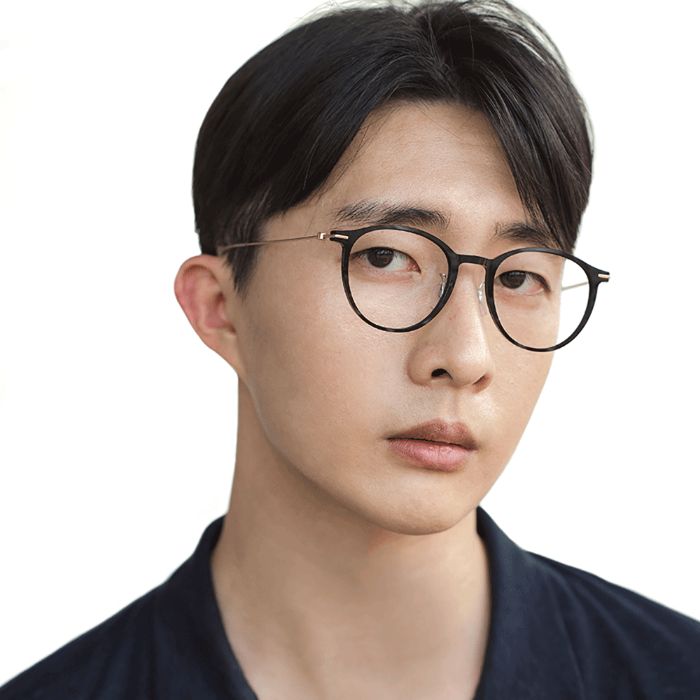 아키하루 6857 초경량 얼굴형에맞는 가벼운 티타늄 뿔테안경 남자 여자 블루라이트차단 안경 이미지 3