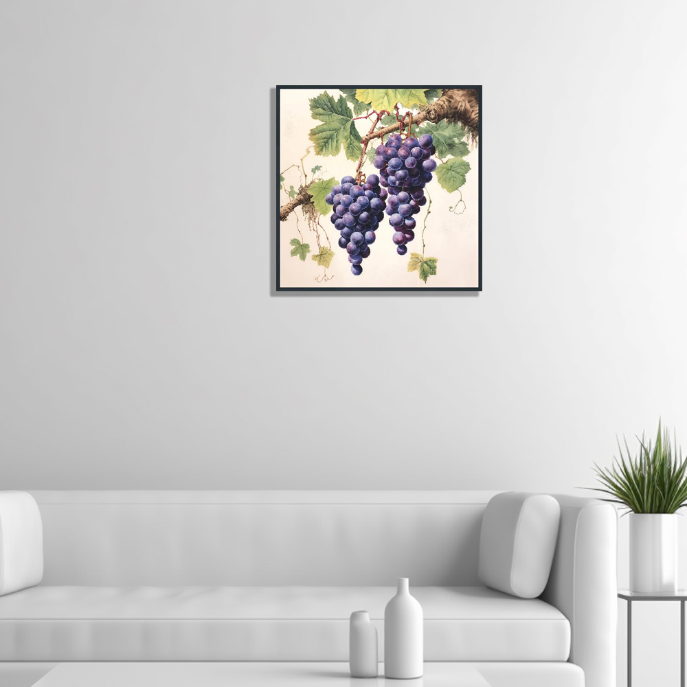화목포도 80x80cm 무광화이트 알루미늄액자 포도그림 - 상세 이미지 2