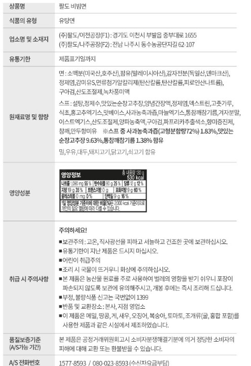 팔도 비빔면 40개 한박스 도매 대용량 식자재 식당 업소용 box 40봉 40입 이미지 2