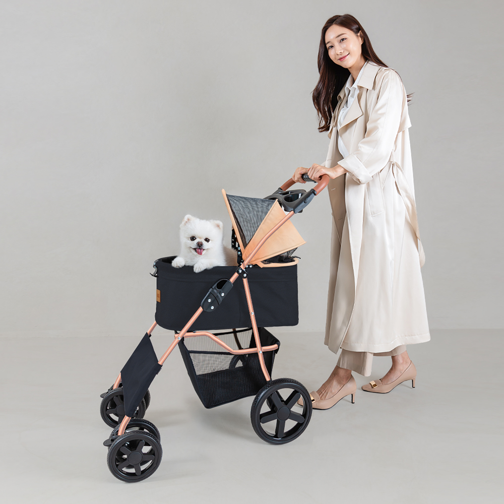 경량 퀵폴딩 강아지 고양이 유모차 반려동물 개모차 이미지 2