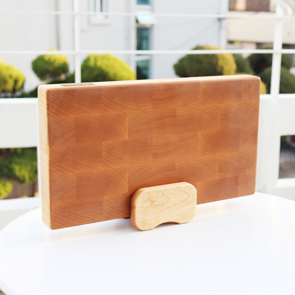 엔드그레인 메이플 체스브릭 이름 각인 나무도마 플레이팅 고급 수제 원목도마 가정용 신혼부부 선물용