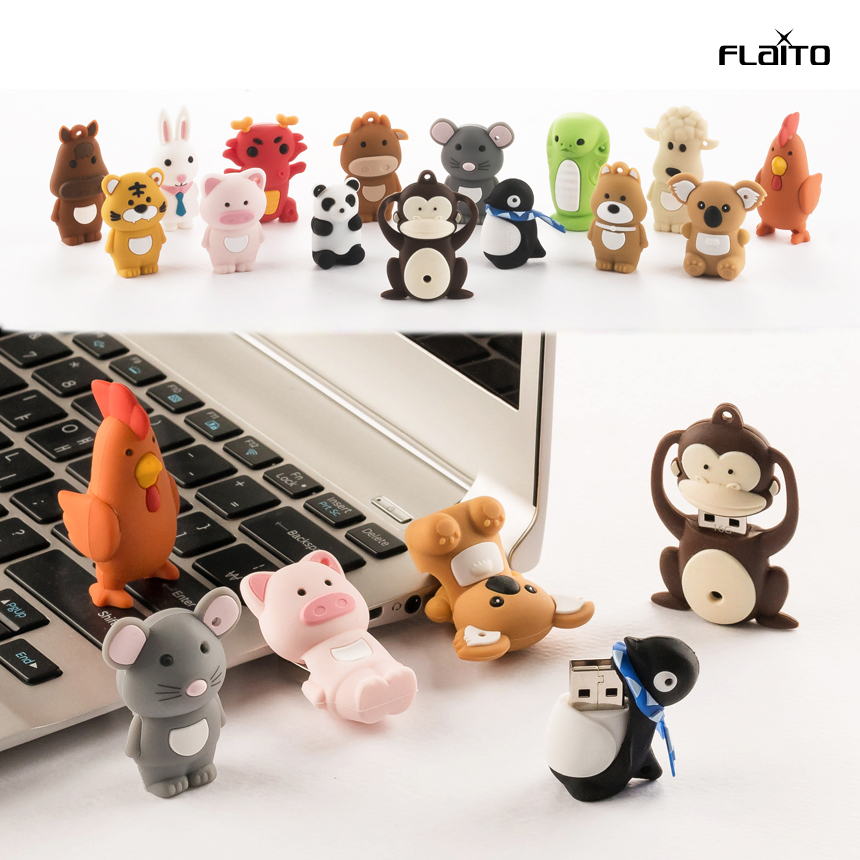 플라이토 실리콘 동물 휴대용 미니 국산 USB 메모리 16/32/64GB