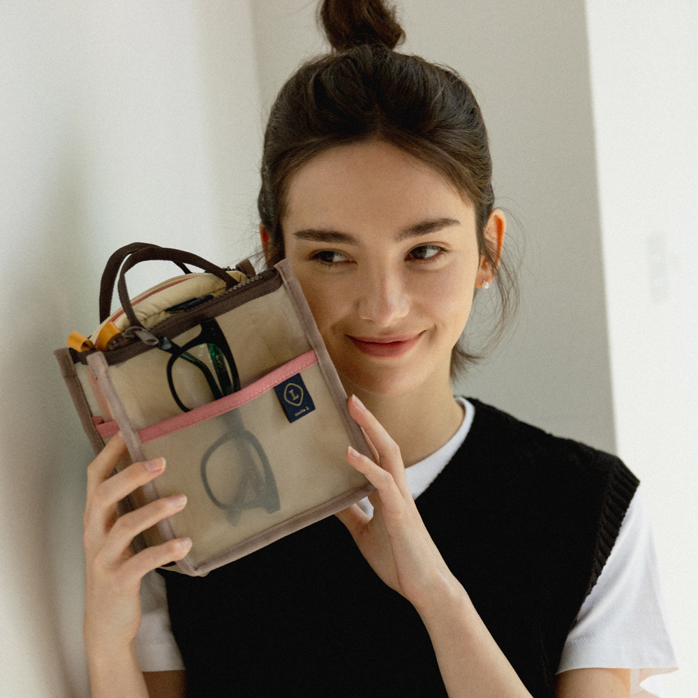 컴팩트 메쉬 듀얼 백인백 Compact mesh DUAL(zipper) bag in bag