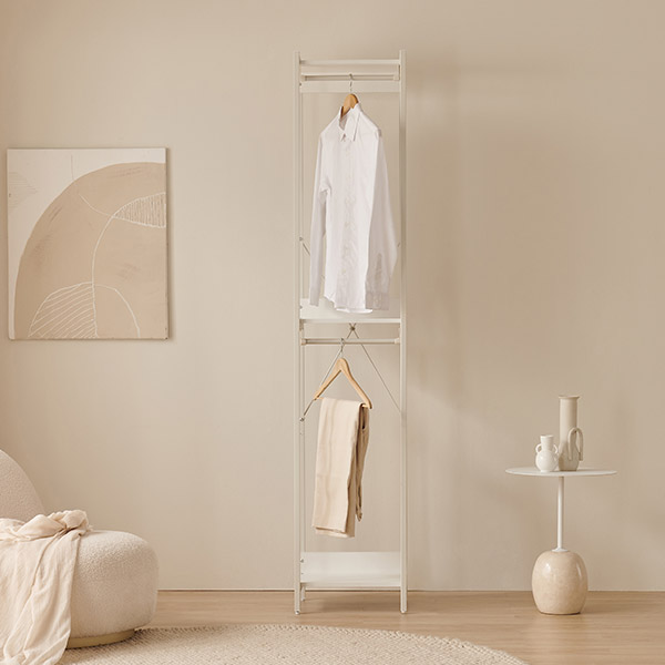 [삼익가구]에린 철제 드레스룸 시스템 옷장 400 2단 행거형