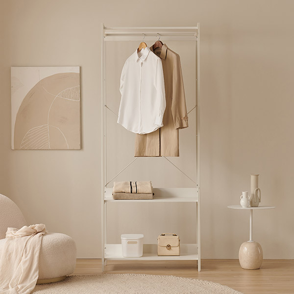 [삼익가구]에린 철제 드레스룸 시스템 옷장 800 1단 행거형