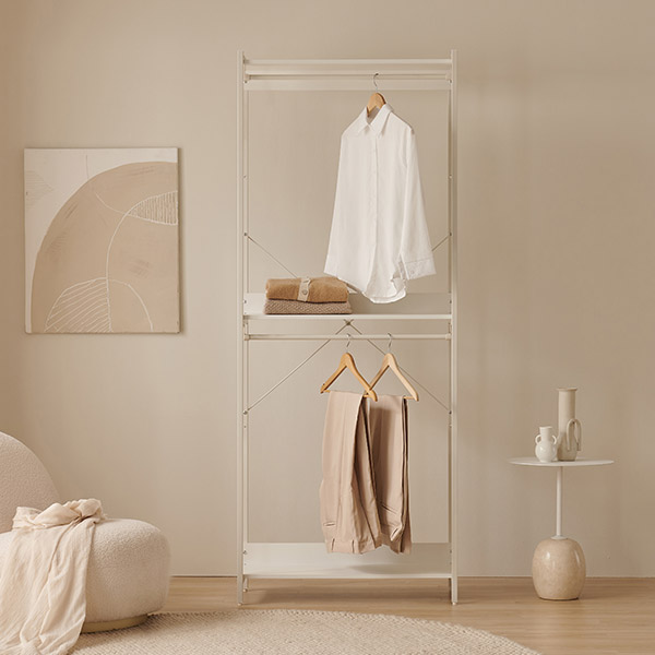 [삼익가구]에린 철제 드레스룸 시스템 옷장 800 2단 행거형