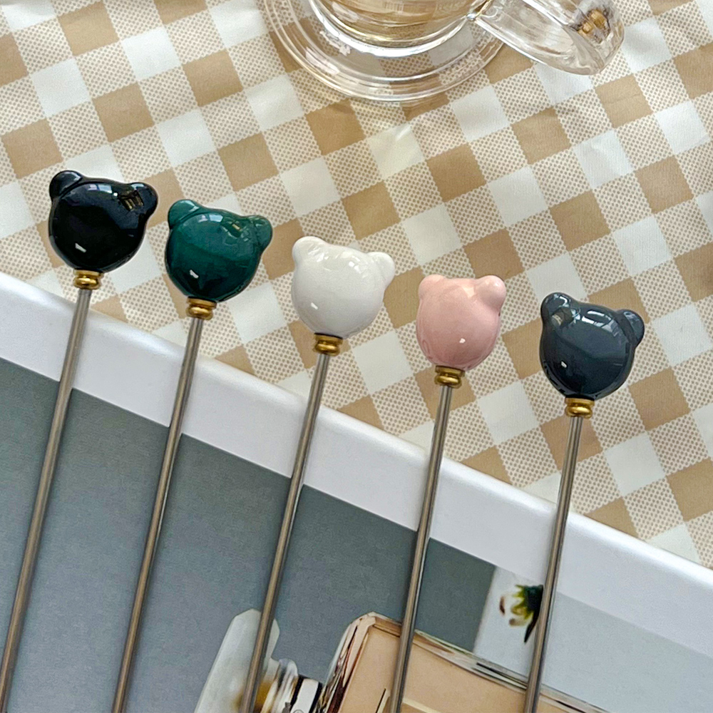 곰돌이 칵테일 하이볼 머들러 스틱 막대