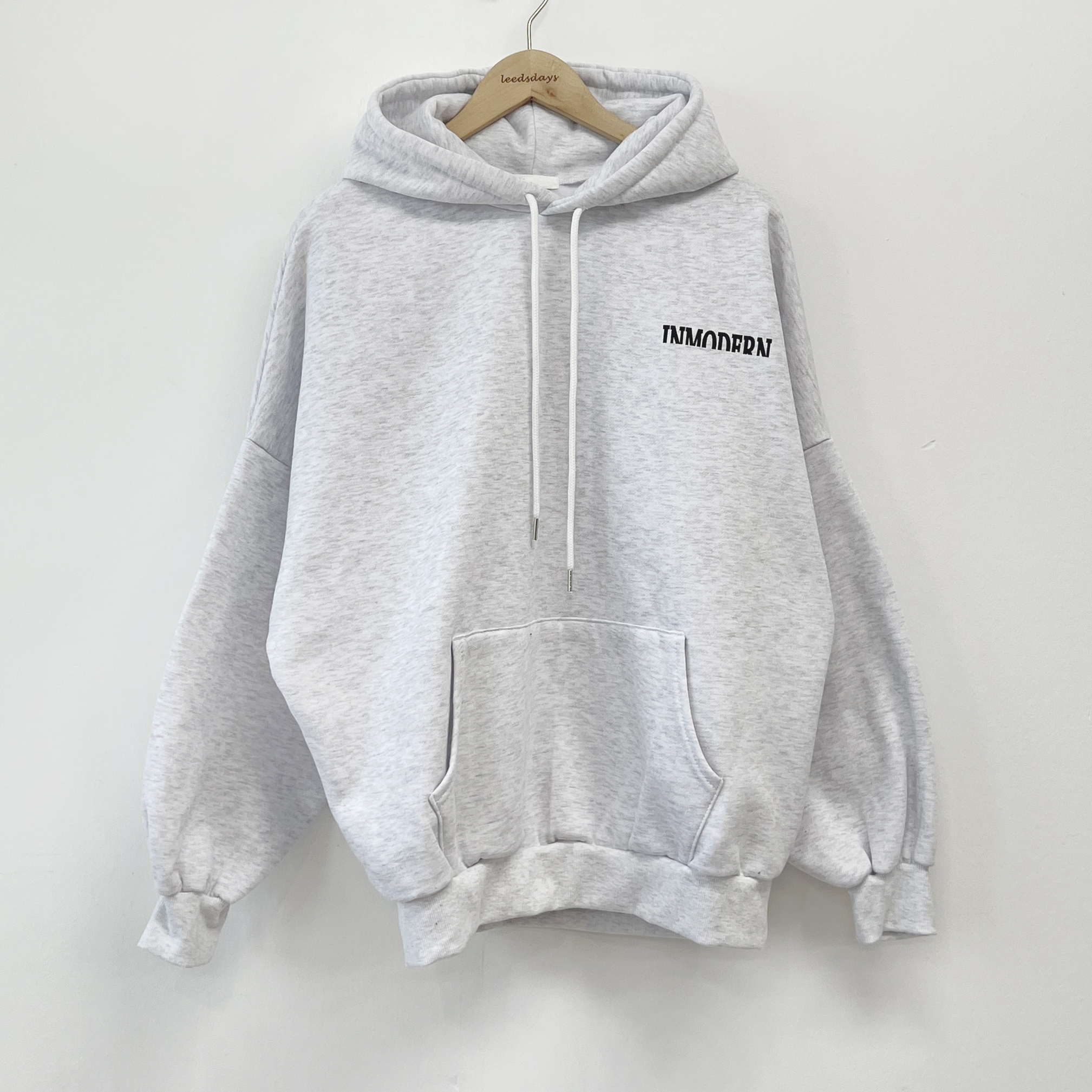 틴 데일리 기모 오버핏 롱 후드티 이미지 3