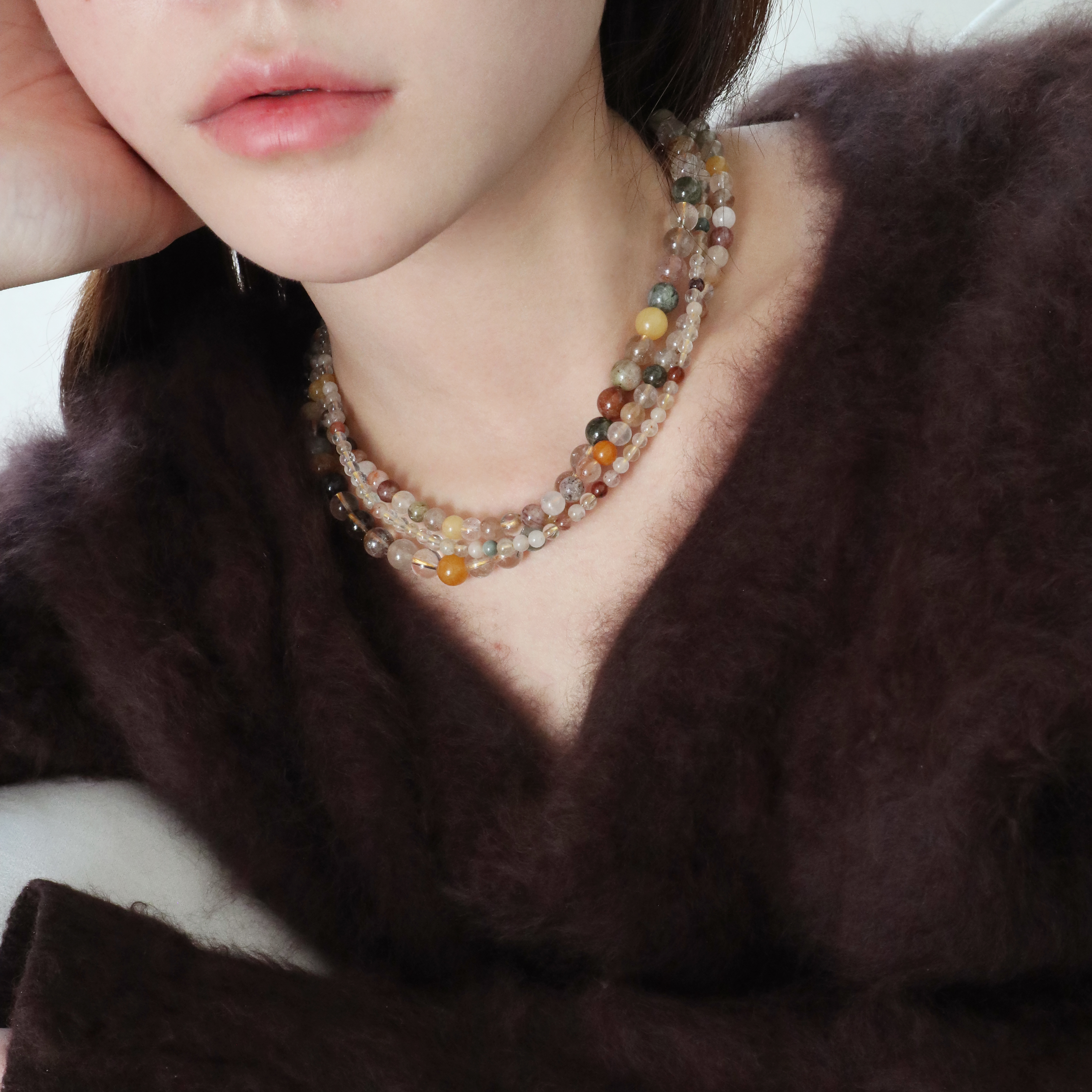 침수정 원석 목걸이 925실버 장식 - 메인 이미지