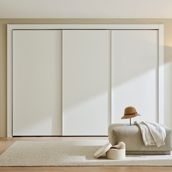 한샘 바이엘 슬라이딩 붙박이장 화이트 행거형 250~260cm