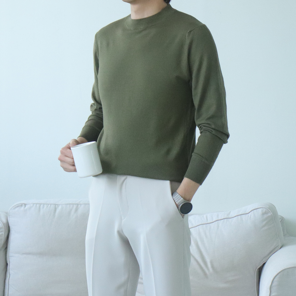 1+1 남자니트 남성 캐시미어 이너 니트 이미지 2