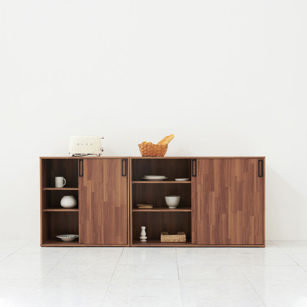 올굿퍼니처 슬라이딩 다용도 수납장 미닫이 틈새 슬림 높은 슬라이드 도어 800x400x800mm, 3단, 화이트 이미지 8