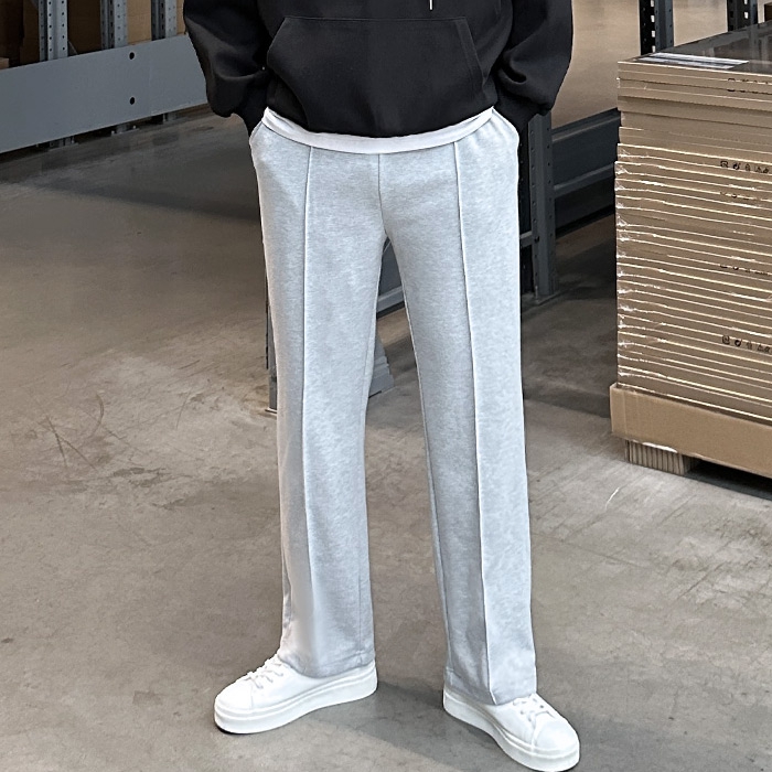 남자 고메스 봄 가을 핀턱 세미와이드 트레이닝바지
