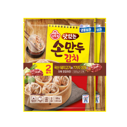 오뚜기 맛있는 손만두 김치 520g 2개 : 스마트바잉