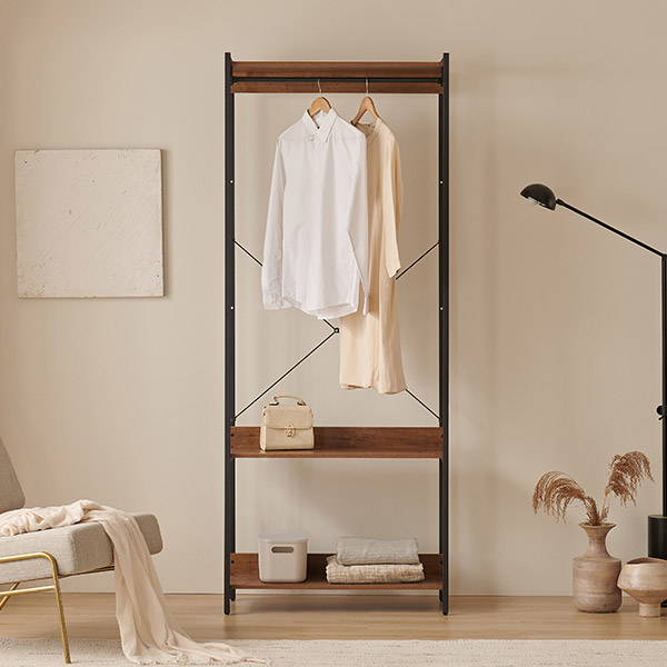 [삼익가구]브랜티 철제 드레스룸 시스템 옷장 800 1단 행거형