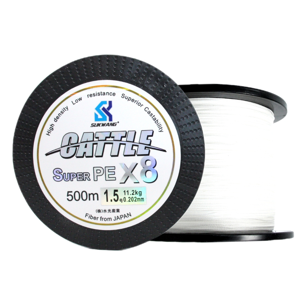 8합사 낚시줄 합사줄 쭈꾸미 광어 PE라인 일본원사 화이트 500M - 상세 이미지 4