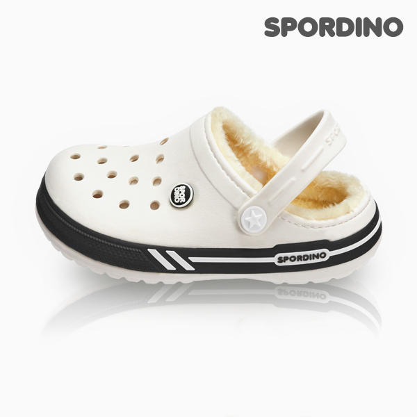 스포디노 메이밴드윈터 화이트 스포티 투톤 패밀리 털슬리퍼 방한슈즈