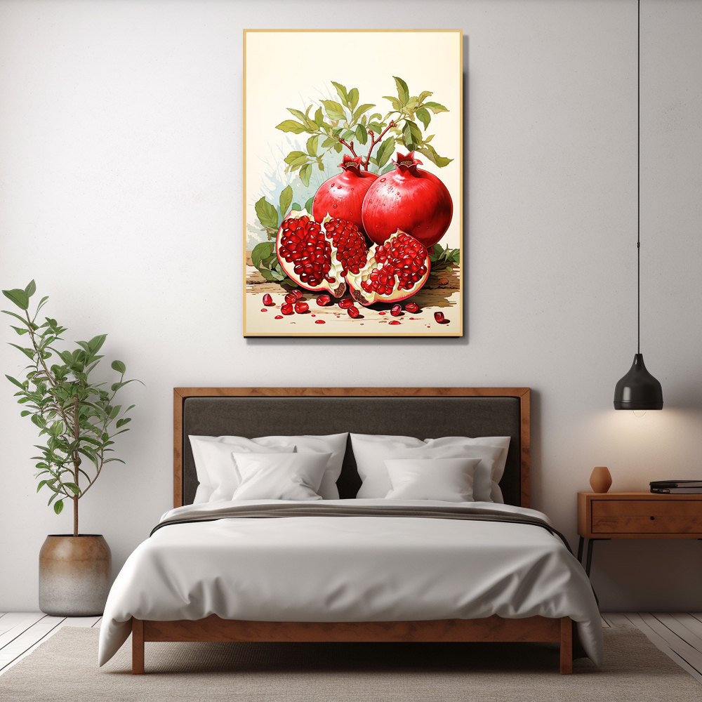 풍요의석류 45x45cm 무광오크 알루미늄액자 석류그림 - 상세 이미지 4