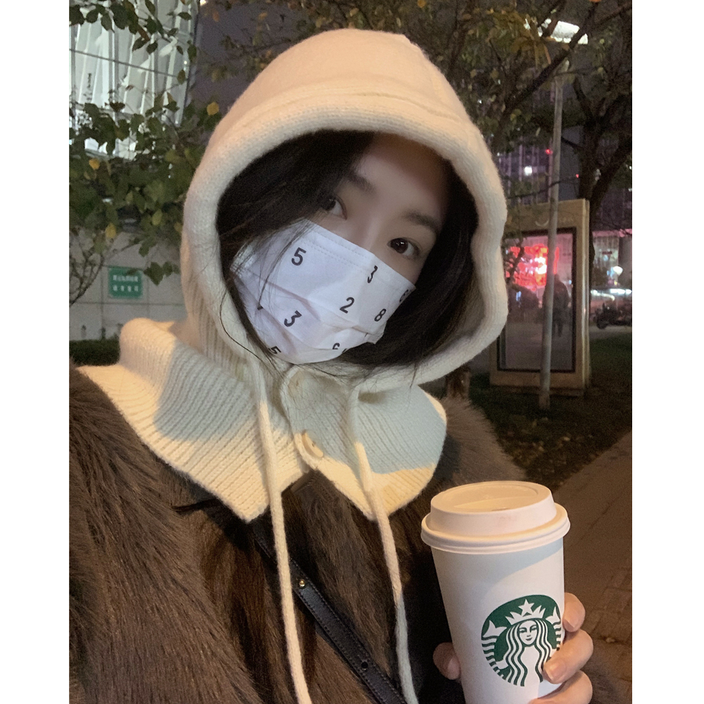 스트랩 니트 바라클라바 겨울 울 바라클라바 스키 후드 넥워머 방한 발라클라바 목토시 - 상세 이미지 4