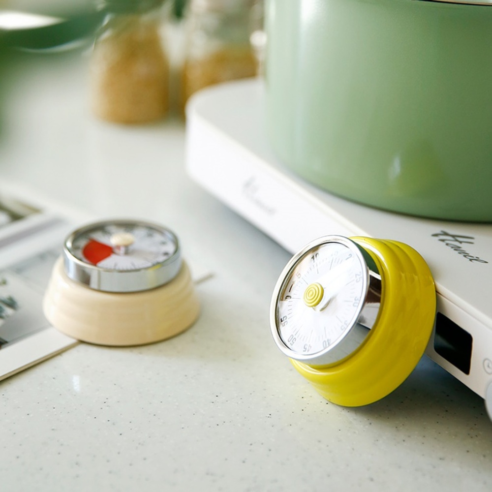 아날로그 주방 타이머 요리 조리 60분 태엽 다이얼 미니 자석 키친타이머