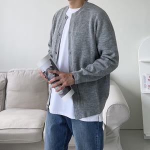 남자 노카라 라운드 캐시미어 가디건 남자가디건 착용 후기 | 사이즈/핏 총정리 - 상품 이미지 3