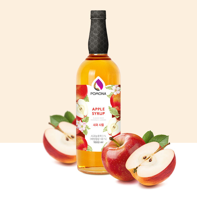 포모나 사과시럽 애플 1000ml 과일시럽 카페재료 - 상품 이미지