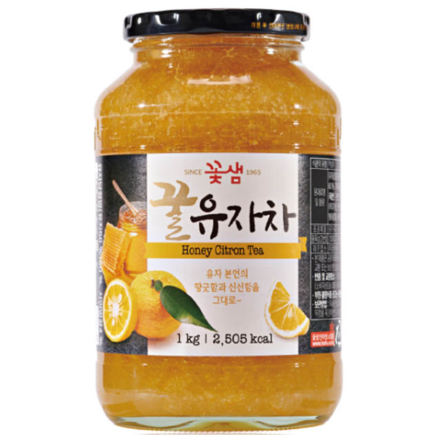 꽃샘 액상차 꿀유자차 1kg 유자에이드 - 상품 이미지