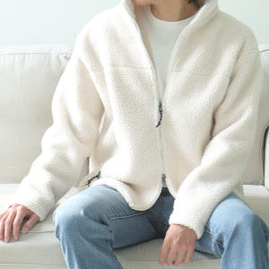 남자 양털후리스 투웨이 뽀글이 자켓 커플 후리스 착용 후기 | 사이즈/핏 총정리 - 상품 이미지 1