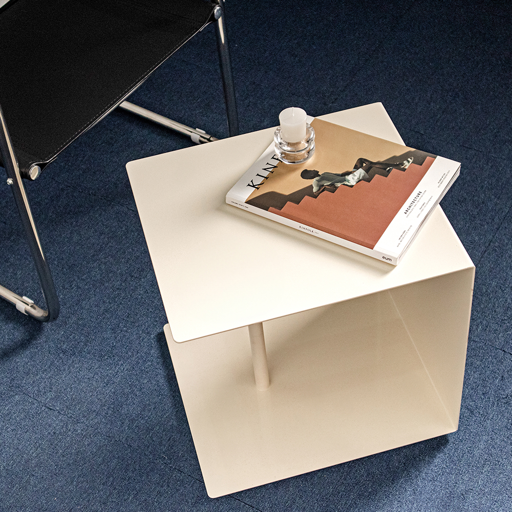 미니탁자 소파 티 테이블 거실 미드센츄리 협탁 화이트 450 플레이트 테이블