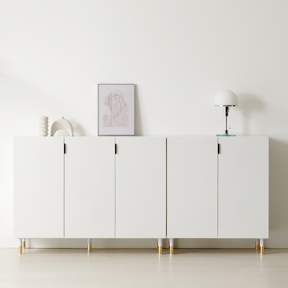 로봇청소기수납장 거실수납장 다용도 베란다 안방 노블 2단 800 낮은 화이트 다리