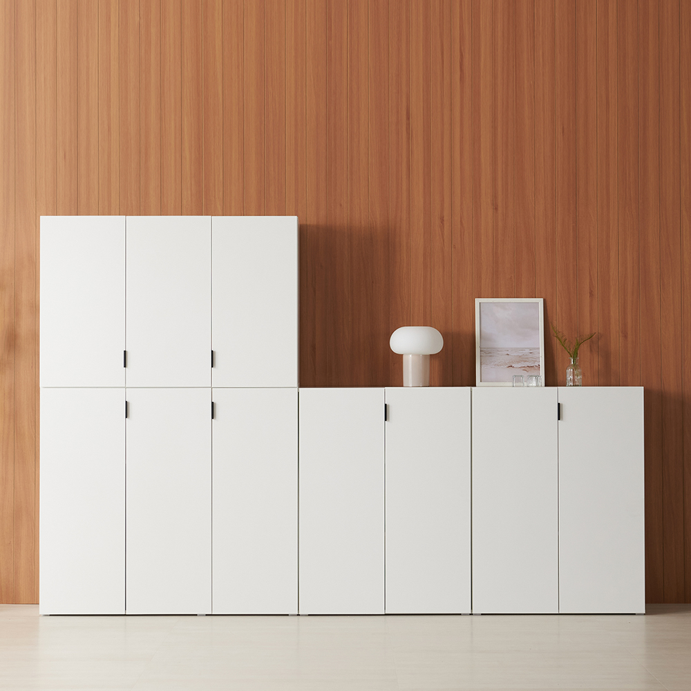 베란다수납장 높은 다용도수납장 틈새 거실 옷 키큰 3단 800 1200세트