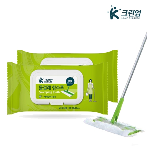 K크린업 베이킹소다 물걸레 청소포 대형 특대형 30매 일회용 호환 물티슈 - 상세 이미지 2
