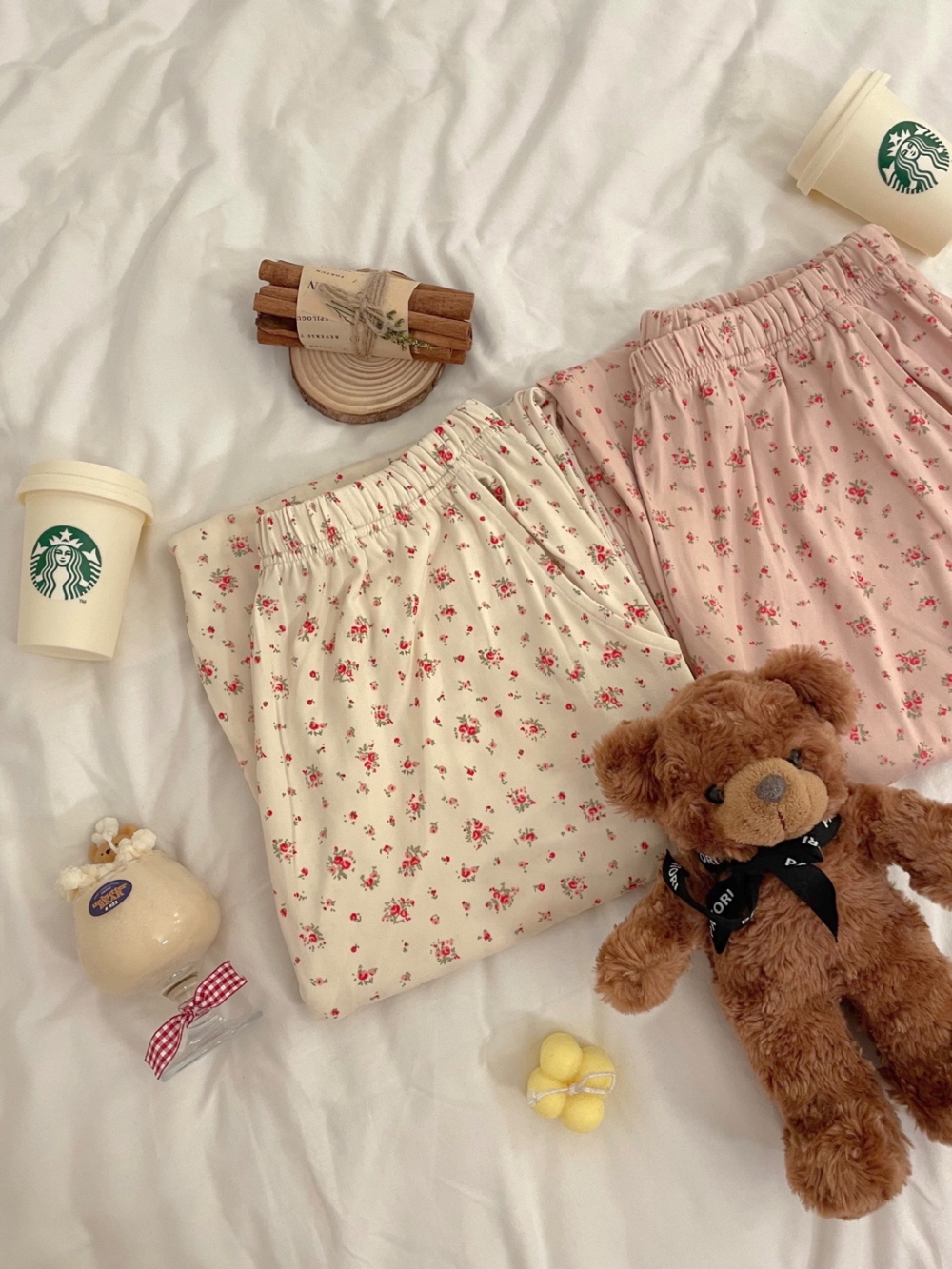 치즈 플라워 잠옷바지 빅사이즈 파자마 파티 제품 이미지