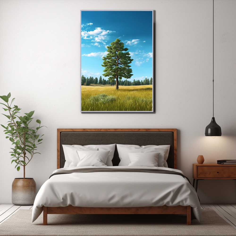 재물 소나무 45x45cm 무광블랙 알루미늄액자 소나무그림 - 상세 이미지 4
