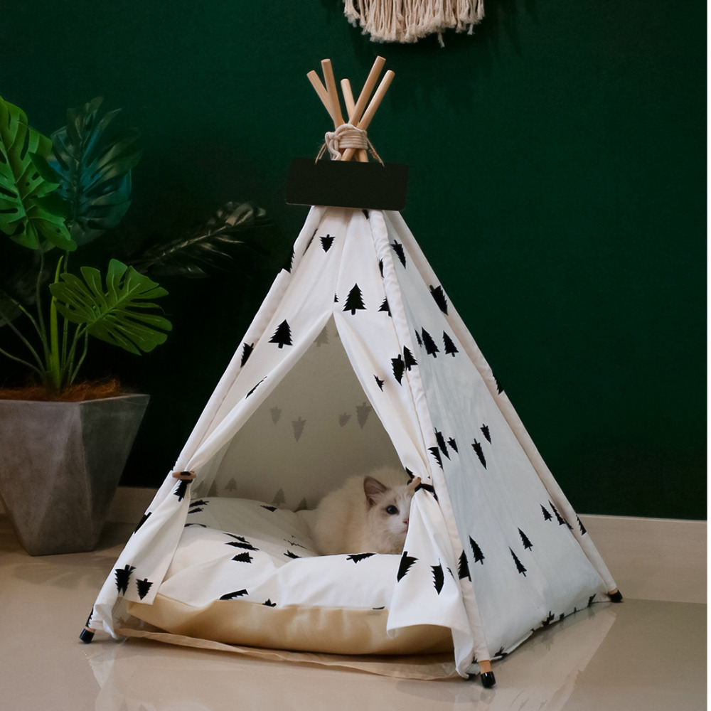 루시몰 고양이 인디언 텐트 숨숨집 하우스 달마시안 트리 L