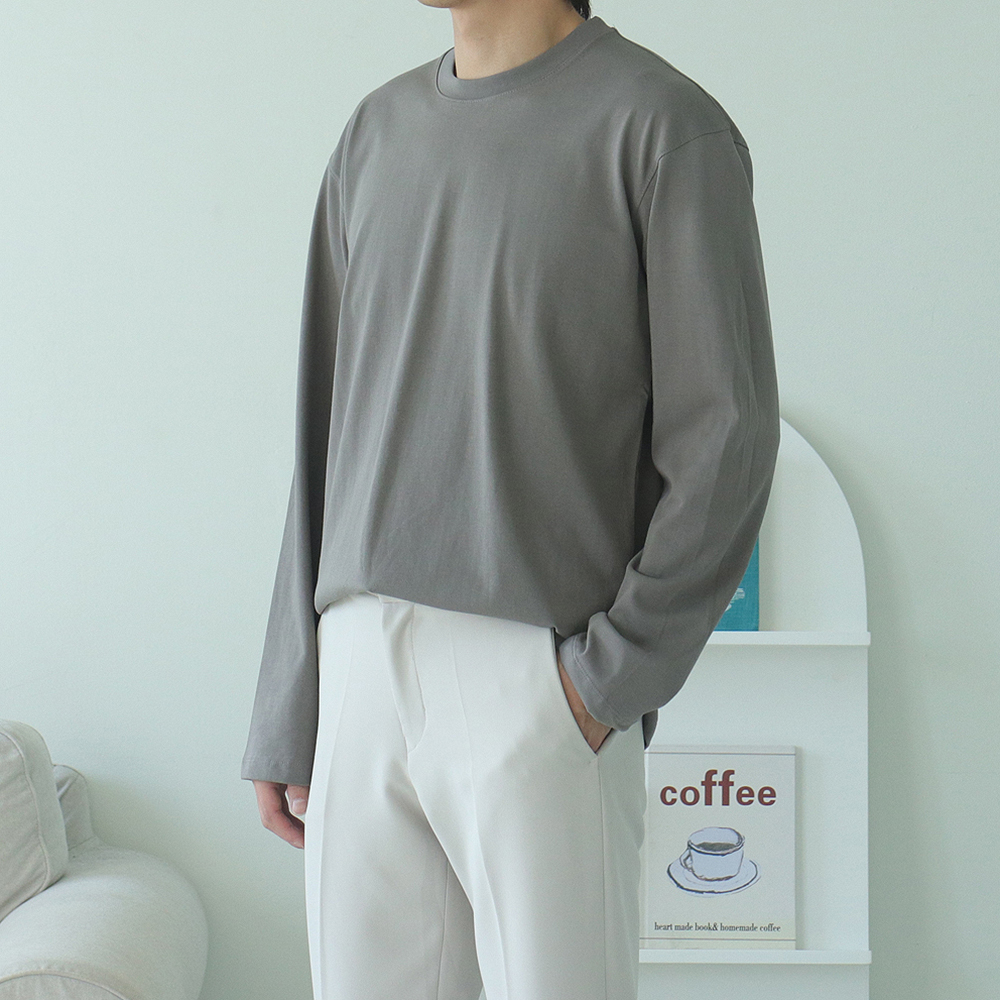 남자긴팔티 이너 레이어드 수피마 쭉 티셔츠 이미지 4