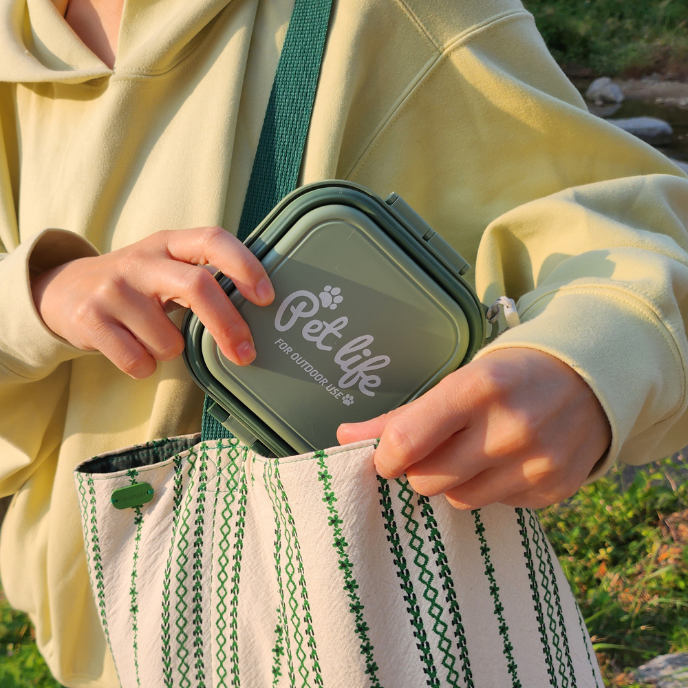 강아지 캠핑 식기 반려동물 개 밥그릇 강아지 실리콘 식기 고양이 밥그릇 물그릇 강아지